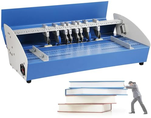 Outils 3 en 1 Plieuse électrique Plieuse Perforatrice Plieuse Perforatrice de Papier Plieuse de Papier 520 mm avec règle de positionnement Échelle précise