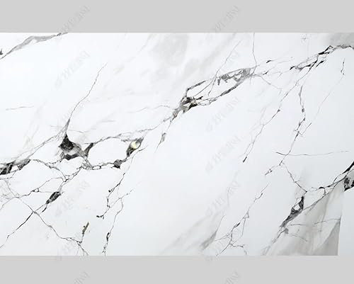 MZOwallpaper Papier Peint Intissé Marbrage Blanc Poster Tableaux Muraux Tapisserie Photo Trompe L'Oeil Salon Chambre Art Mural 400Cm(L) X280Cm(H)