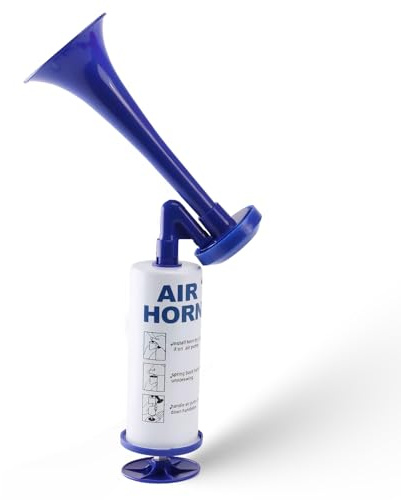 Frdhee Metall Fanfare Luftdruck Hupe, Air Horn Extrem Laut Compressed Air Horn Tröte Laut Klassische Air Horns Signalhorn Krachmacher, Football, Handball, World Cup, Luftdruck-Fanfare(Blau)