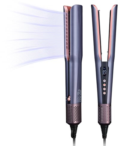 Air Haarglätter, Ionen Air Glätteisen OHNE Heizplatten, Nass bis Trocken, Glätten mit Luft, für Mittleres Haar und Langes Haar(35-75cm), 1300W, 90℃-160℃
