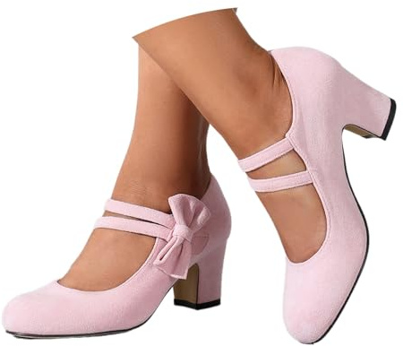 Chaussures traditionnelles pour femme - Vert - 42 - Rouge et rose - Escarpins pour femme - Pieds larges - Chaussures élégantes - Petit talon avec printemps confortable - Pour Dirndl - Chaussures