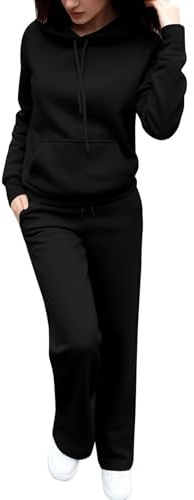 HOOUDO Tracksuit Womens Full Set UK 2 Piece Co Ord Sets Outfits Casual Jogging Sweat Suits Hoodie and Sweatpants Jogger Set Ladies Gym Activewear Y2K Lounge Wear