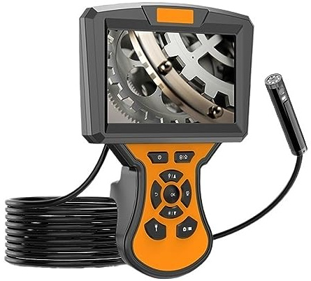 Cámara De Inspección Serpiente Lente Dual/Triple, Endoscopio 5 Pulgadas con Luz, Boroscopio Automotriz, Linterna For Pared del Hogar Y Coche, 1080P Imágenes Claras Precisas(2m,Triple Lens)