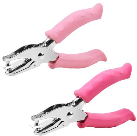 2 Stück Lochzange 3mm und 6mm Handmetall Lochstanzer Set mit Softgriff Handgeführte Einzellochstanze Kreis Metall lochzange papier für DIY-Bastelarbeiten zu Hause, im Büro, in der Schule