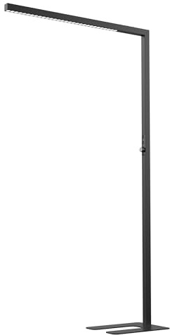 SOLLA LED Augenpflege Einstellbarer Kopf Stehlampe Büro Tageslicht Upgrade, Bürolampe Stehlampe Uplight und Downlight, dimmbar, 15W+30W UGR≤16, Geeignet für Büros, Bibliotheken,Konferenzräume-Schwarz