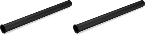 Navaris Sifone Lavabo Bagno 400 mm - Tubo Scarico Acciaio Inox Lavandino Cucina - Sifone Universale Lavello - Sistema Drenaggio Sottolavello - Nero (Confezione da 2)