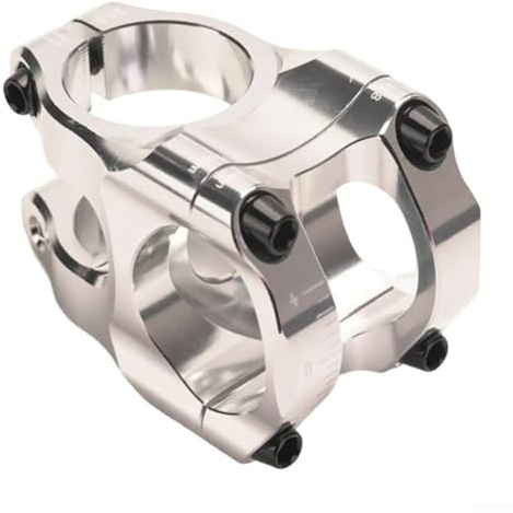 Momfin 31,8 mm CNC-Mountainbike-Vorbau, ultraleichte, hohle Aluminiumlegierung, hohler Vorbau aus hochfester Aluminiumlegierung für MTB/Road/Downhill Radfahren (Silber)
