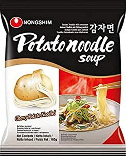 Nongshim Soupe Instantanée Nouilles Pommes de Terre 20x100g | Multipack 20 sachets de 100g chacun - Préparé en quelques minutes, idéal pour snack rapide ou repas complet