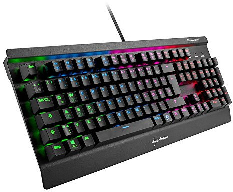 Sharkoon, Verkabelt, Skiller Mech SGK3 Mechanische Gaming Tastatur (mit RGB-Beleuchtung, rote Schalter, N-Key-Rollover, 1000 Hz Polling Rate) schwarz
