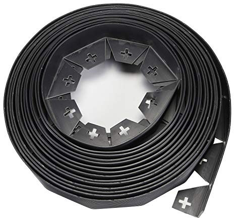 10 Meters Garden Outdoor Flexible Lawn Edging Border Wall Fence Pathway With 50 Strong Securing Pegs (1 x 10m)