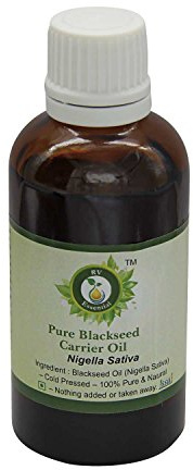 Aceite blackseed | Nigella sativa | Aceite semilla negro | Para pelo | Para rostro | Para piel | 100% natural puro | Prensado en frío | Blackseed Oil | 10ml | 0.338oz By R V Essential
