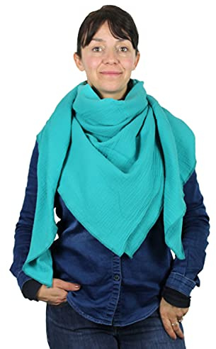 GymStern XXL Musselin Tuch Schal 100% feine Baumwolle 130x130 cm Damenhalstuch Halstuch Musselintuch Musselin Damen Schal Herren Männer
