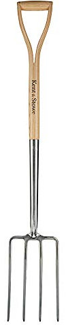 Kent & Stowe Spatengabel – Garten-Forke zum Umgraben aus Edelstahl, für große Bodenflächen, Heugabel mit Stiel aus Eschenholz, Länge: 110 cm