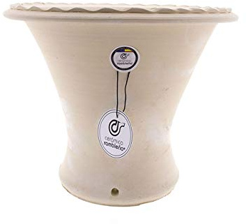 KERAMISK RAMBLEANDA | Stor blomkruka av traditionell lockig Cordoba | Stor blomkruka | Utomhuskruka | Hängande blomkruka | 100 % handgjord | 28 x 28 x 22 cm