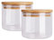 Botes para Alimentos Vidrio 2PCS Tarro de Vidrio de Almacenamiento Tarros de Cristal con Tapa Bambu Tarros de Vidrio de Almacenamiento Botes de Cristal con Tapa de Bambú Tarro de Granos de Café