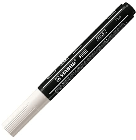 STABILO - Acrylmarker - FREE Acrylic - T300 Rundspitze 2-3mm - Einzelstift - weiß