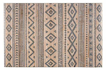 STOR PLANET Bambusmatte, Ethnic, Schwarz-Grau, 120 x 180 cm, verchromt