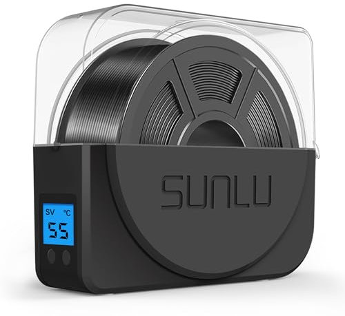 SUNLU Official Filament Trockner S1 PLUS with Fan, Feuchtigkeitsfreie Trocknerbox für 3D Drucker Filament, Einfach zu Verwendender Tragbarer, PLA PETG ABS TPU filament Trockenbox SUNLU S1+, (Schwarz)