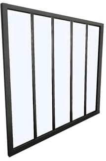 Vente-unique-Atelier-Glaswand - 150 x 130 cm - thermolackiertes Aluminium - Schwarz - Bayview