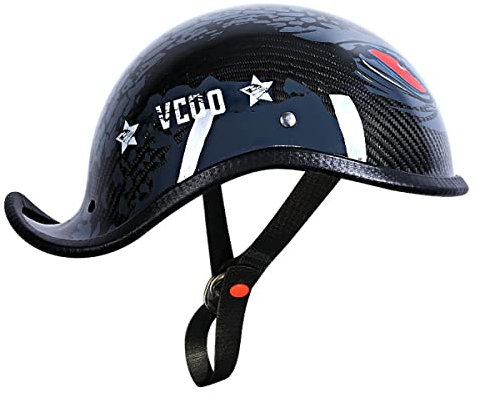 SDFGDFD Mezzo Casco da Motociclista retrò Portatile Jet Casco Scodella ECE/DOT Omologato Sicurezza Estivo Mezzo Casco per Mezzo Casco da Motociclista Unisex Adulto
