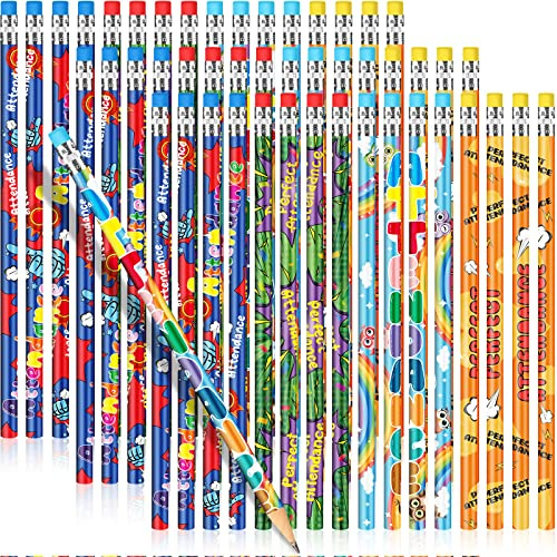 Handepo 72 Pcs Attendance Pencils with Eraser Bulk Assorted Wooden Pencils Student Classroom Carnival Prize Educational and Geography Learning Tool International Day of Education Activities Gift