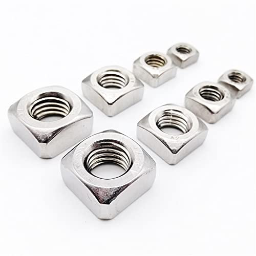 T nut 20/100pcs. M3 M4 M5 M6 M8 M10 M10 M12 DIN557 GB39 304 A2 Edelstahl-metrische Gewinde-eckige Mutter-Fourssquare-Quadrat (Size : M10 20pcs)
