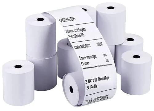 30 Rollen Pos. 20 m Thermopapier mit Rollengröße 57 mm x 12 mm. Ohne BPA-Thermopapier 55 g. Kompatibel mit Pos