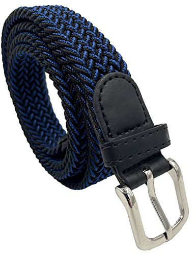 LisaModa Kinder Stretch Flechtgürtel Junge Mädchen Teenager Elastisch Viele Farben (Blauschwarz 29)