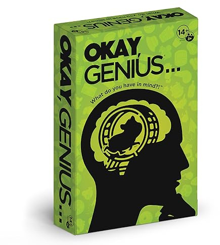 PlayMonster Okay, Genius… Fun Family Game Night Card Game for Teens, Friends & Home - Share Your Opinions on Ridiculous Topics - What Do You Have in Mind?! - for Ages 14 & Up