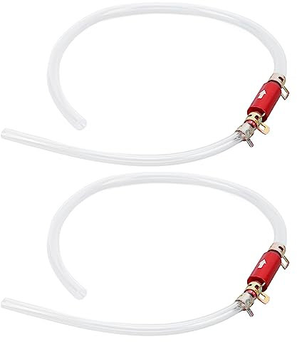 1Pair Brake Bleeder Hose, Automotive Brake Fluid Bleeder Bleeding Hose, One Way Check Valve Tube Hose Set 6MM Durable Reliable Long Lasting Bleeding Tool Kit Universal for Motorcycle Car