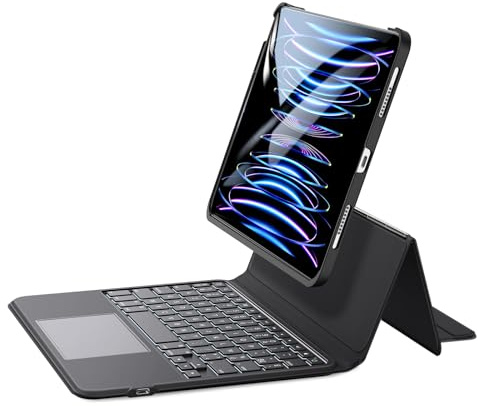 ESR Clavier avec Coque pour iPad Air 11 (M3/M2, 2025/2024)/ Air 5 2022/ Pro 11 (4/3/2/1 Gen) Air 4 2020, Détachable et Magnétique, Support Portrait/Paysage Entièrement Réglable, AZERTY Noir