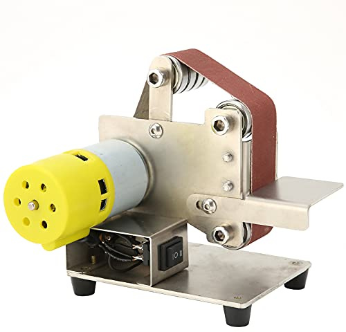 DIY Polishing Mini Belt Sander,Mini Sanding Belt Machine Bench Sanding Sharpener Bench Grinder Belt Linisher Electric Grinding Machine (UK Plug 895 (200W))
