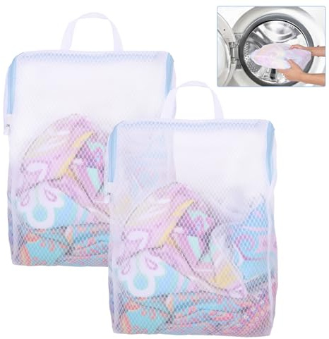 Guittly 2 Stück Wäschenetz für Waschmaschine, 40x30x12cm Wäschesack Wäschebeutel mit Reißverschluss, Wäschebeutel Wiederverwendbar für Unterwäsche, Blusen, BHs Babykleidung Usw