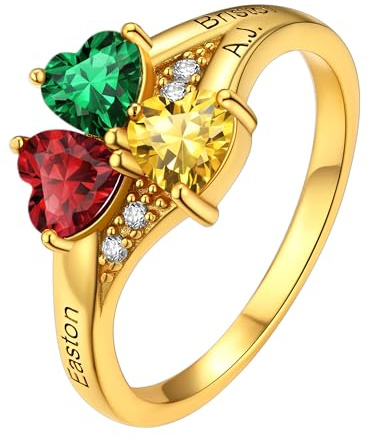 Supcare 925 Sterling Silber Ringe Damen Verlobungsring Eheringe mit Geburtsstein Ring Gravur Namenring Fingerring Engagement Promise Ring Modeschmuck für Muttertag Valentinstag