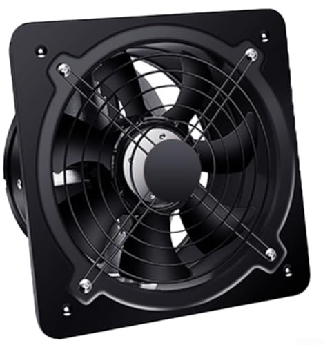 HEIBTENY Ventilador extractor de aire de 4 pulgadas, 80 W, montaje en pared, 2600 rpm, ventilador de cocina, para ventanas, baño (negro), 7REPD36W022M9GP8V159901Z6GB
