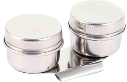 Colcolo Oil Paint Dipper Cup Oil Painting Palette Cup Portable Turpentine Solvent Container Oil Paint Pot for Acrylic Oil Painting, Double Hole8.6x3.7cm