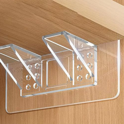18 Pieces Large Size Adhesive Shelf Bracket, Double Row Thickened and Reinforced Design Shelf Support Pegs for Shelves Kitchen Cabinet Book Closet
