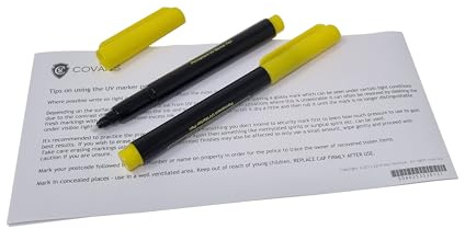 2 x Permanent Ultra Violet UV Marker Pen. Ultra Violet Security Markers