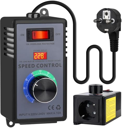 Mineup Drehzahlregler, Motor Spannungsregler, Drehzahlregler 230v Motor 10A 4000W, Frequenzumrichter Temperatur Drehzahlregler für Winkelschleifer, Bläser, Handbohrer, Kreissägen, Dimmer