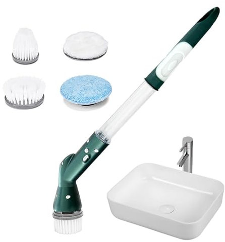 Electric Scrubber for Bathroom Multifunction Electric Long Handle