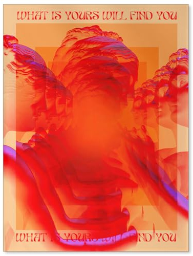 Retro Hippie Trippy Posters Vintage Red 70s 80s Wall Art Trendy Face Eye Canvas Prints Inspirational Affirmation Quotes Wall Decor for Dorm Bedroom 12x16 inch Unframed