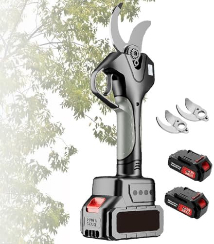LJPZYOY Tijeras de podar eléctricas para jardín, podadora de Largo Alcance con pértiga telescópica de 2,1 m, 2 Pilas, para setos, arbustos y huertos, sin pértiga
