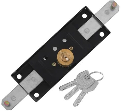 Artibetter Serratura Per Saracinesca Di Garage Serratura Per Porta Saracinesca a Accessorio Di Sicurezza in Ferro Chiavistello Per Serranda Avvolgibile Kit Di Protezione Per Cancello Pesante