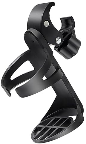 Healeved Portavasos Negro para Silla de Ruedas y Bicicleta Soporte Ligero de Pp Multifunción para Botellas y Tazas, Adecuado para Uso en Bicicleta o Andador