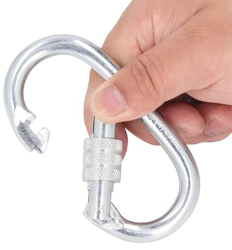 lvifloae 2PCS Chain Link Connector 22KN Load Capacity Alloy Steel Heavy Duty Safety Chain Hook Quick Links Snaps for Large Chain Connections, Hammock Suspension, Hiking, Camping