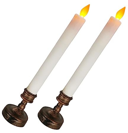 NUOBESTY 2pièces Lot de Bougies LED Romantiques sans Flamme avec Support Lumineux Décoration De Table pour Mariage Et Dîner Aux Chandelles