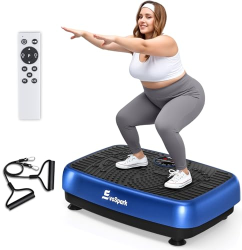 EvoSpark Plateforme Vibrante Perte de Poids, Plateforme Vibrante avec Double Moteur Haute Performance 2025, 120 Vitesses réglables, capacité de 450 LB Plaque Vibrante pour Drainage lymphatique