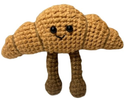 Porte-clés croissant crocheté fait à la main, porte-clés réaliste pour clés, breloques de sac mignonnes et accessoires de portefeuille, cadeau unique pour les femmes, les filles et les meilleures