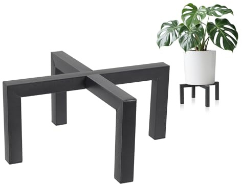 Phyluckny Plant Stand Indoor Outdoor, Heavy Duty Metal Plant Pot Holder, Mid Century Modern Planter Stands, Floor Flower Pot Holder (Black, Fit 5-12 inch pots)