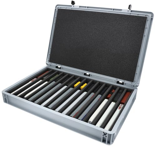Feldherr Eurobox 60 x 40 cm Set för modelljärnväg - TT-skala - 14 fack - skumplastinsats för stående förvaring - kompakt transportlösning för lok och vagnar